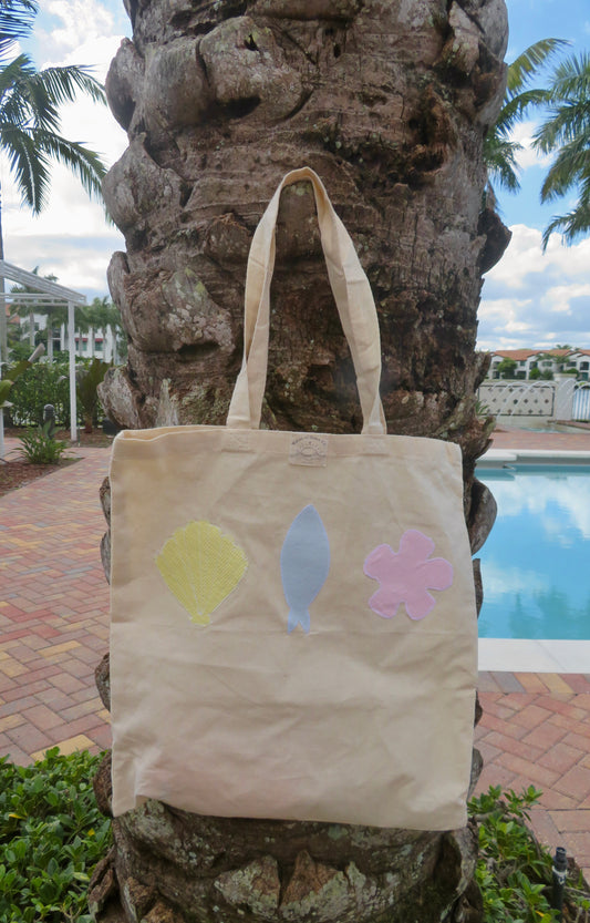 Sea Shell Handmade Quilted Tote Bag