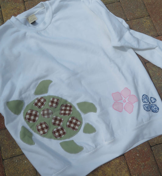 Sea Turtle Quilted Patch Sweater