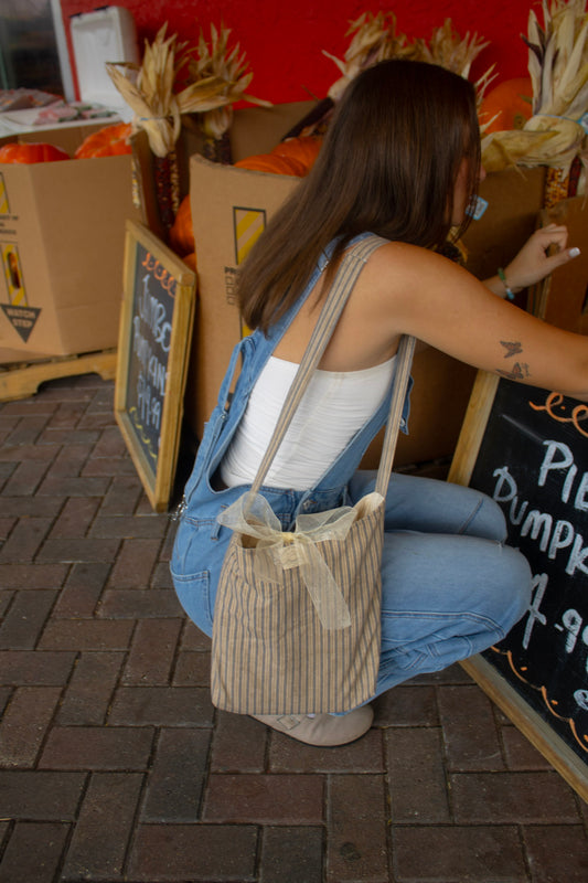Pin stripe Crossover Bag