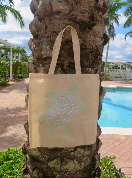 Turtle Handmade Quilted Tote Bag